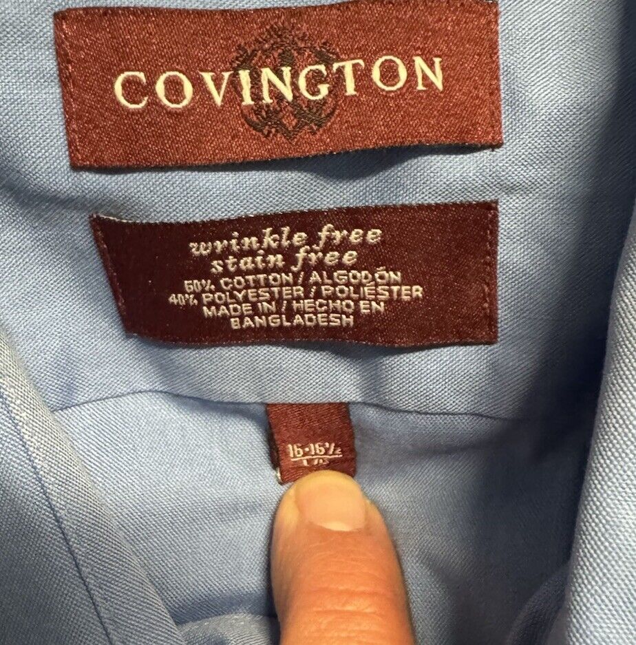 Covington modern fit button down dress shirt short sleeve 16-16.5