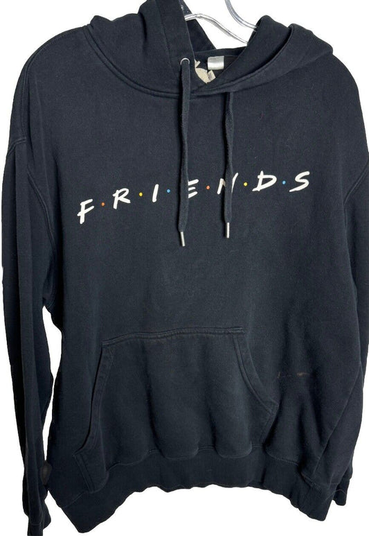 Friends TV Show Men's Medium Sweatshirt  Black Hoodie H&M x Warner Bros