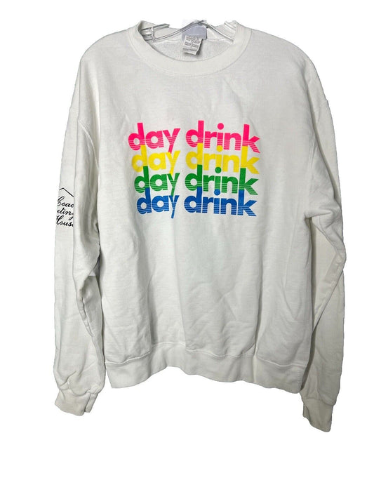 Champion Sweater Mens Large Crewneck Long Sleeve(DAY DRINK)