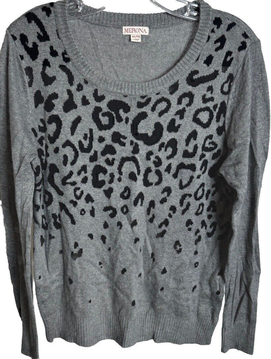 Merona Sweater Top Women's Size XL Maroon Light Weight Long Sleeve Cotton Blend