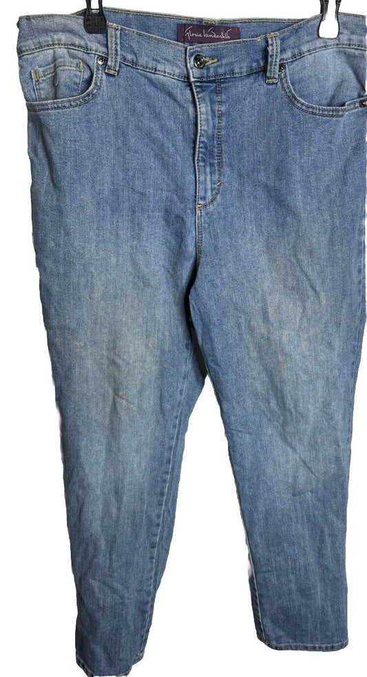 Gloria Vanderbilt Straight Leg Women's size 14P Blue Denim jeans