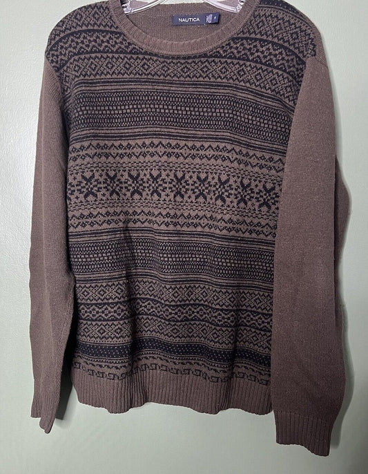 Nautica Women's Sleeve Crew Neck Sweater Red Size M