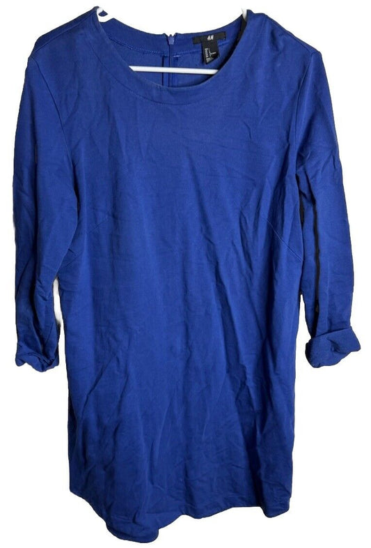 H&M Women's Navy Blue 3/4 Sleeve Pullover Shift Dress Size Large