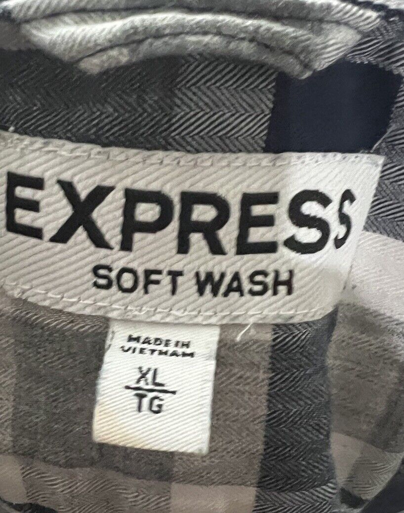 Express Modern Fit Long Sleeve Cotton Button Down -  Plaid - Men's Size XL