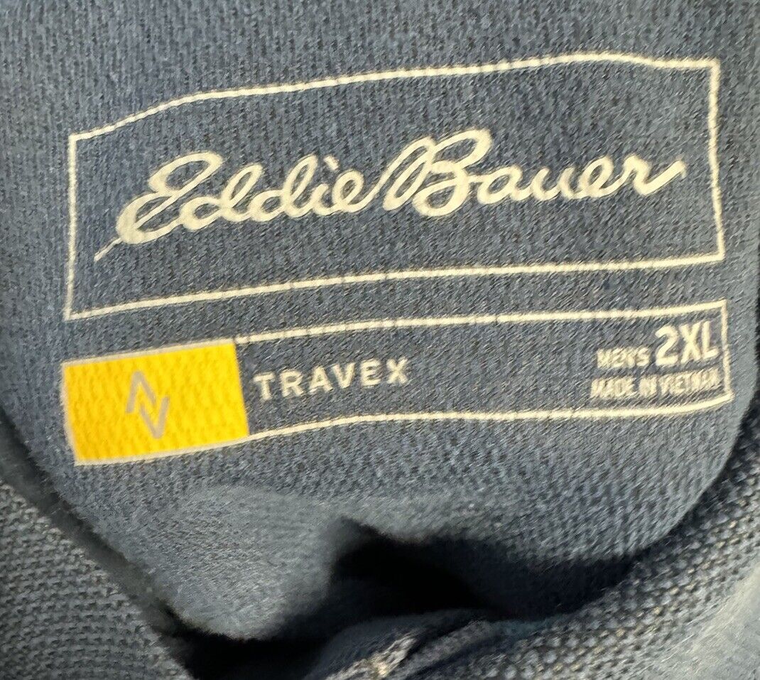 Eddie Bauer Polo Shirt Mens 2XL Blue Short Sleeve Outdoor