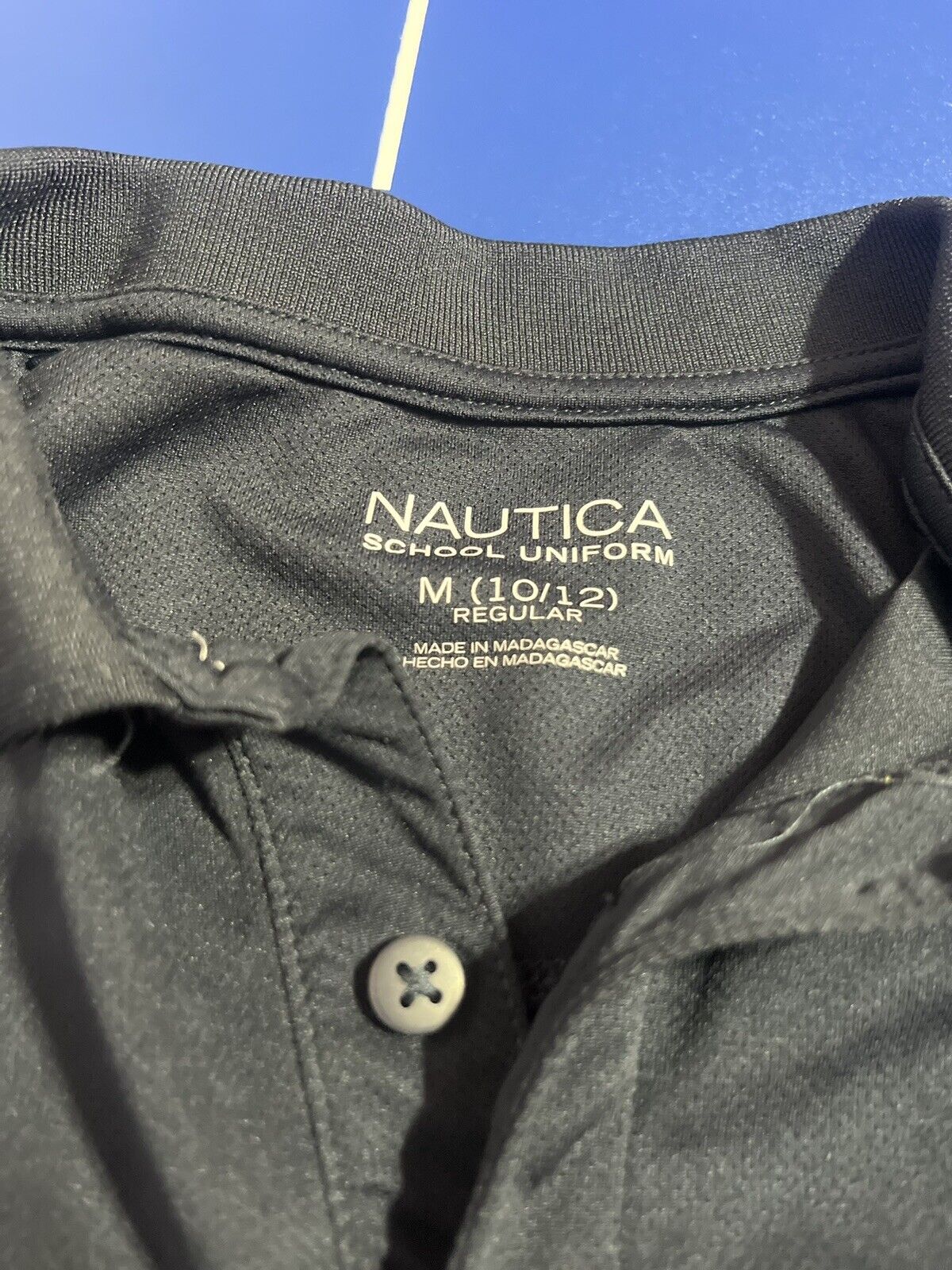 Nautica School Uniform M(10/12) Regular, Dark Gray Polo Shirt, Silk, Rare