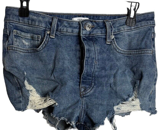 Forever 21 High Rise Jean Shorts Women's Size 29 Stretch Denim