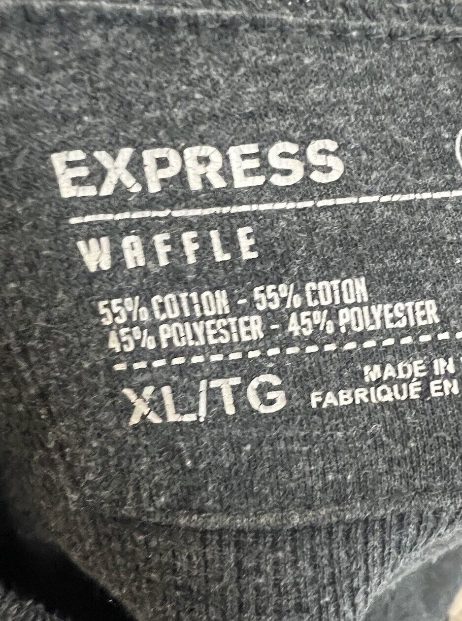 Express Waffle Knit Shirt Long Sleeve Mens Size XL