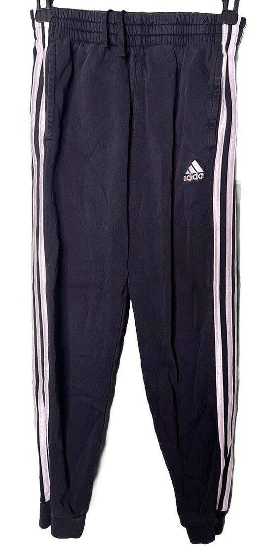 Boy's Adidas Black 3 stripe White Boys Jogger Active Pants Size Medium 10/12