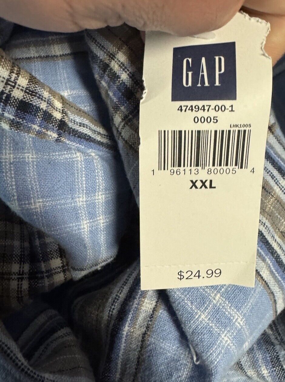 NWT Gap Men's Short Sleeve Knit Button Down Shirt 2XL