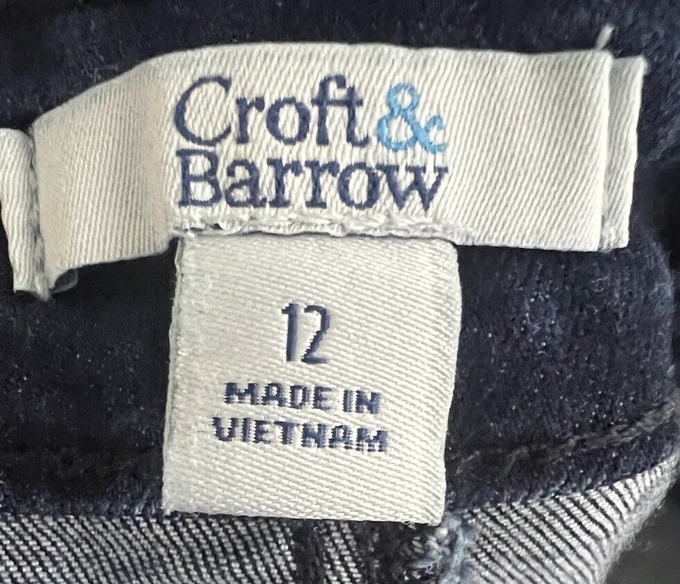 Croft & Barrow Women's Chino Capri Pants Size 12 Blue Stretch Classic Fit