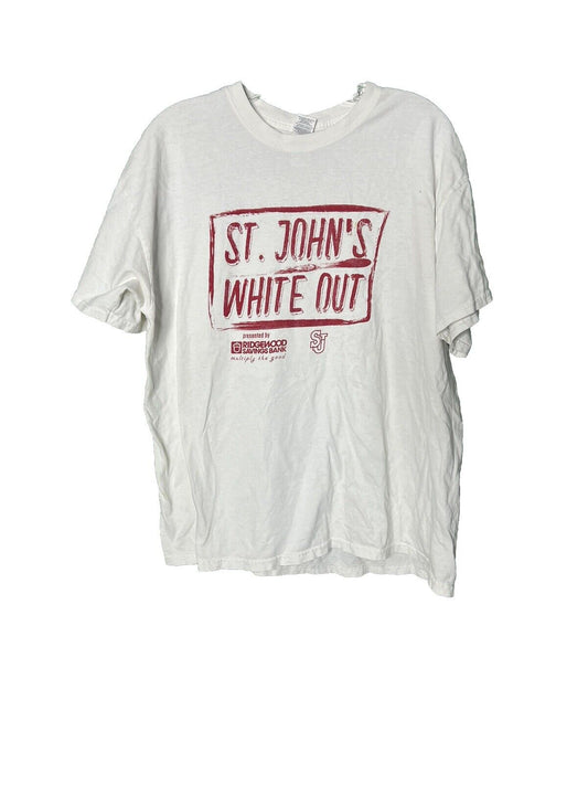 T Shirt Mens XL White St. Johns Short Sleeve College Tee
