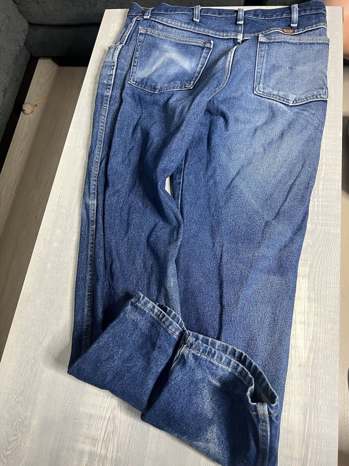 Rustler Jeans Mens Blue Regular Straight American Workwear Tag 34x30