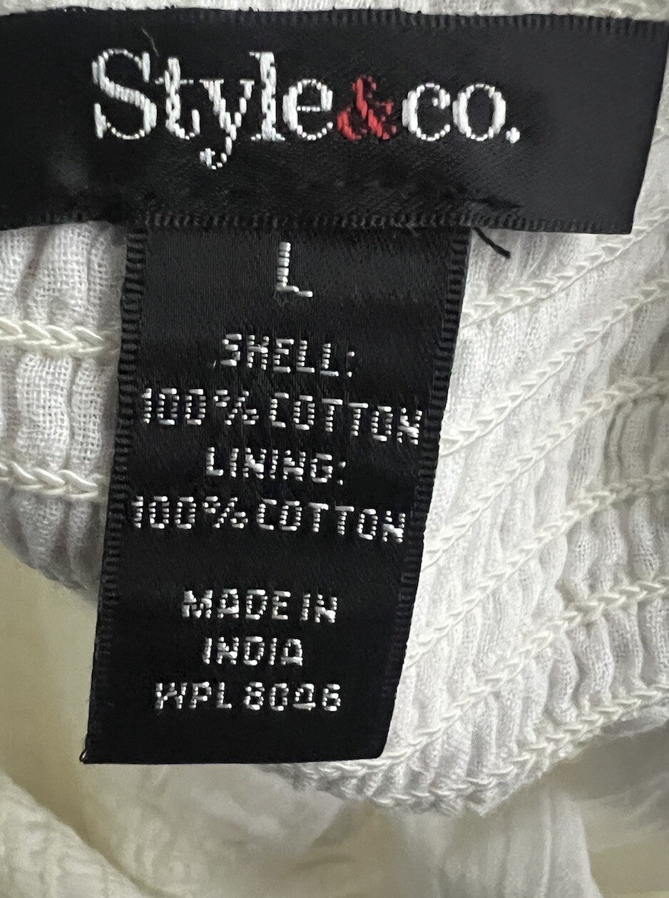 Style & Co. Skirt, Women's Size Large, White, Pull On, Long,