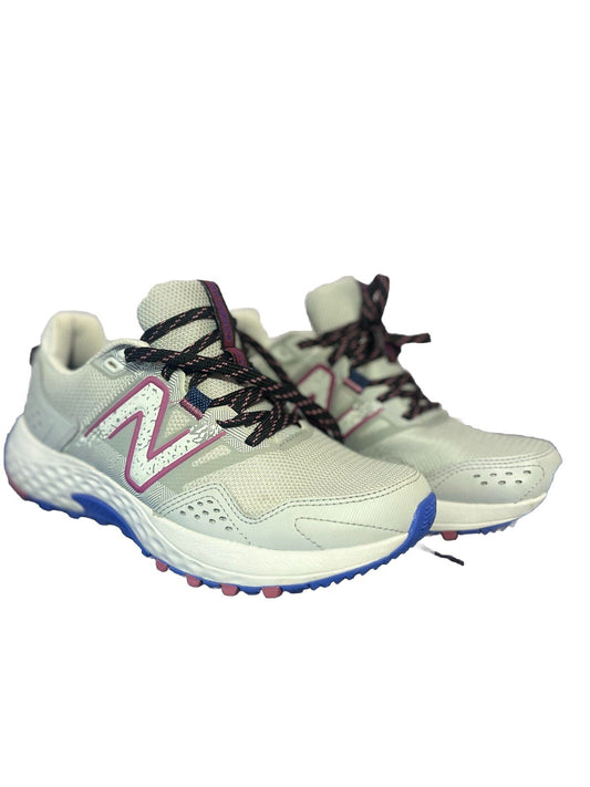 Women's New Balance Trail Running Shoe WT410LR8 Grey Blue Mesh Synthetic Sz. 7.5