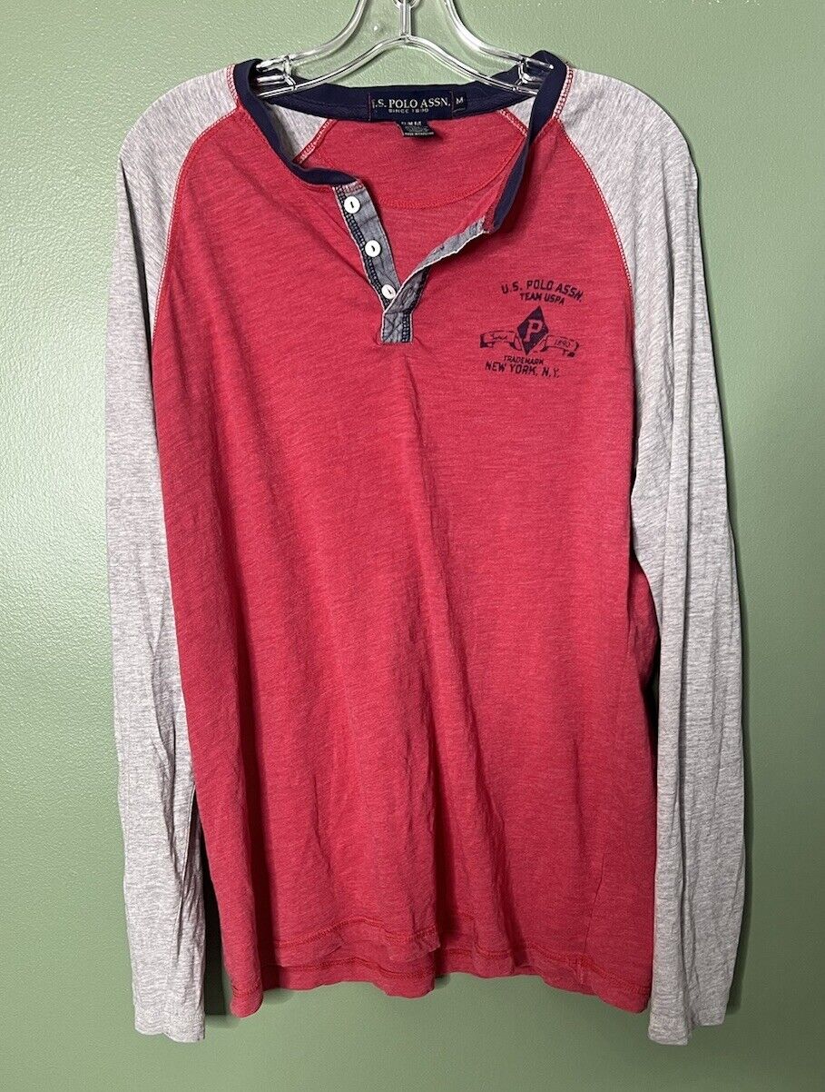 Polo Ralph Lauren Men’s Red Long Sleeve Polo Shirt Size Medium