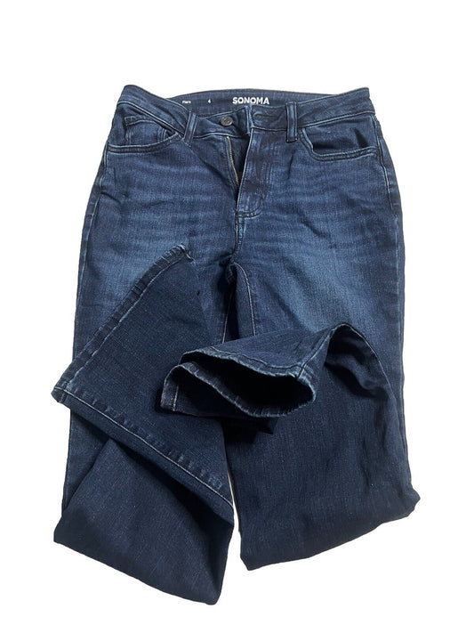 Sonoma Goods For Life Straight Leg Jeans Women's 4 Blue Dark Wash
