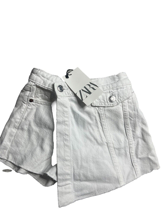 NWT ZARA Shorts White Denim Blend  Size 6
