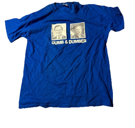 Vintage Y2K George H W Bush & Son President Dumb & Dumber T-Shirt Sz L Punk NoFX