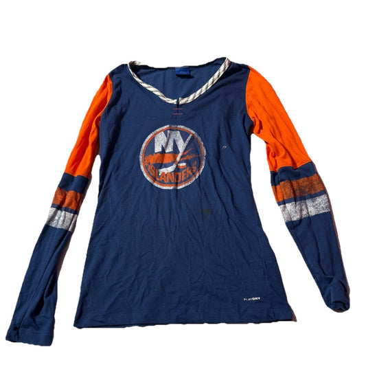 Reebok NHL Womens NY Islanders Long Sleeve Play Dry Shirt Size Small