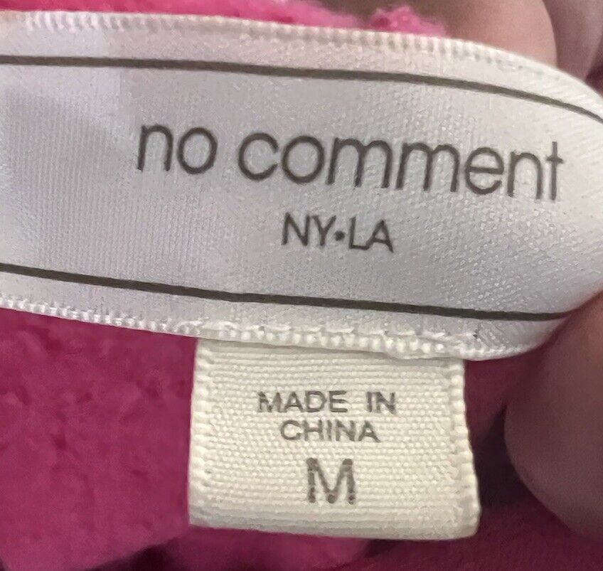 No Comment NY LA Womens Medium Long Sleeves Full Zip Hoodie Sweatshirt Hippie