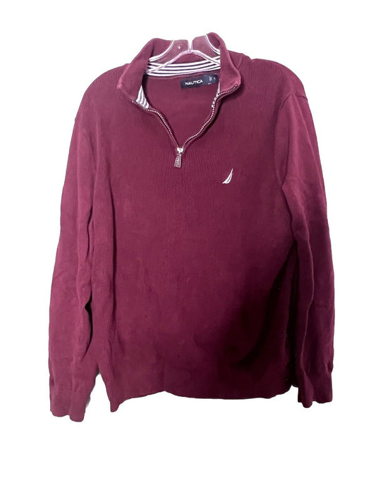 Nautica Sweater Mens Casual 1/4 Zip Up Pullover Sweatshirt Size Large