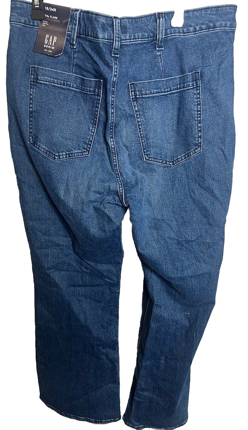 gap womens jeans Vintage High Rise 18/34 R Blue Denim Straight Leg  NWT