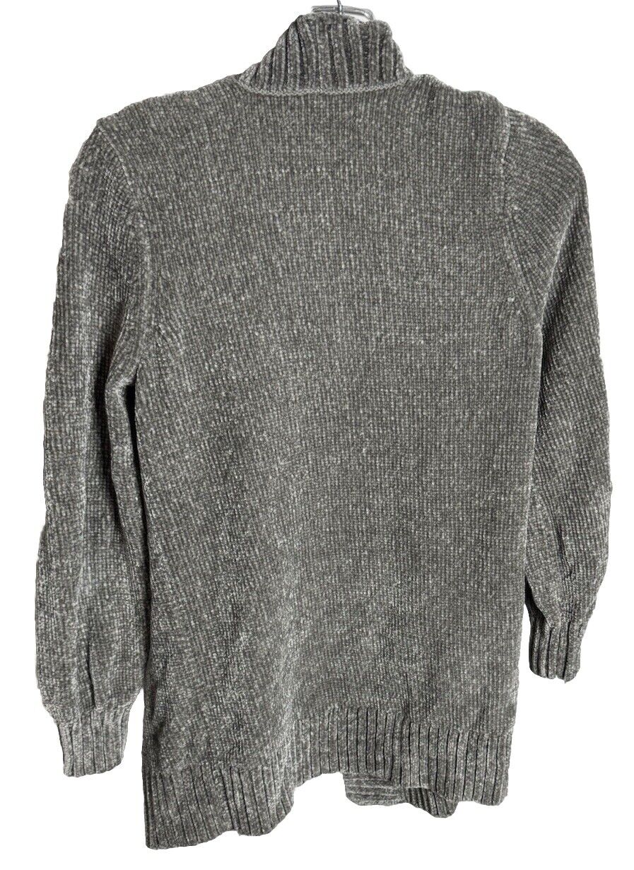 Loft Cardigan Sweater Women's Small Gray Knit Open Sweater Lightweight Solid