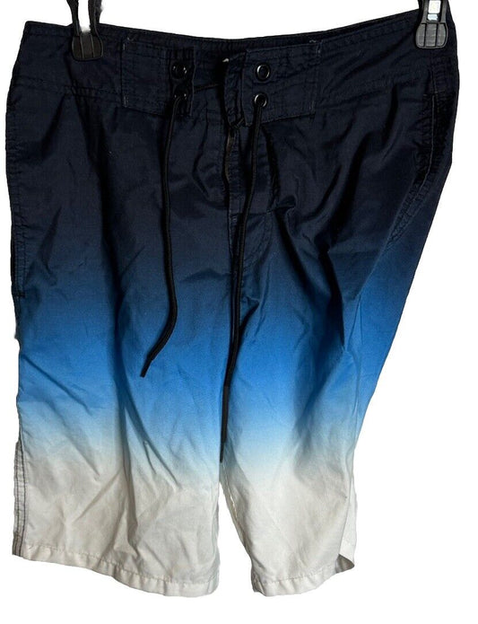 Hollister Swim Shorts Mens Size 26 Blue Ombre Beach Swim Casual Dad Surfer