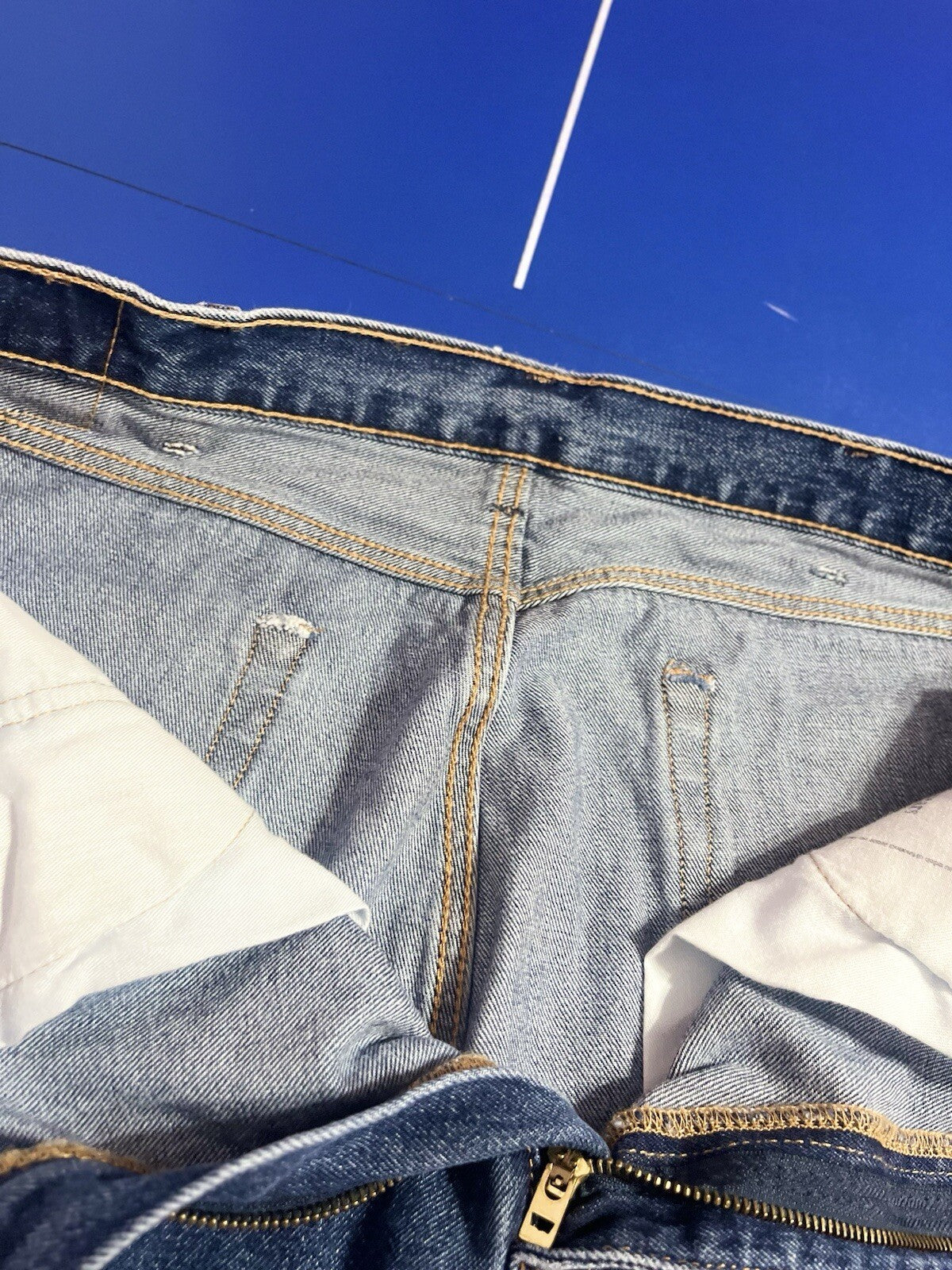 Vintage Levis 505 Jeans 38x29 Blue Denim Cotton Straight Casual Work