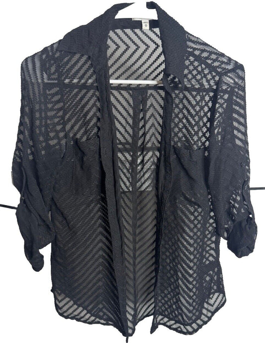Express Women’s Shirt XS Open Front Long Sleeve Cover Up Blouse Top