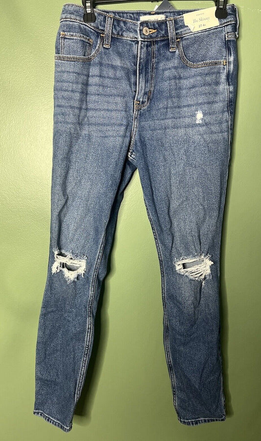 NWT/Abercrombie Fitch Jeans Women’s 27/4R Blue Skinny High Rise/MAKE AN OFFER