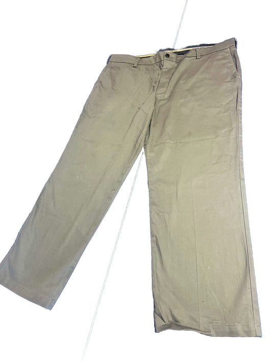Dockers Mens Gray Flat Front Classic Fit Business Casual Slacks Pants 42x30