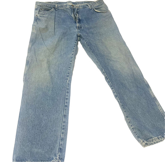 Wrangler Vintage Jeans, Mens Size 42x30, Regular Fit, Faded Blue Color,Rare Find