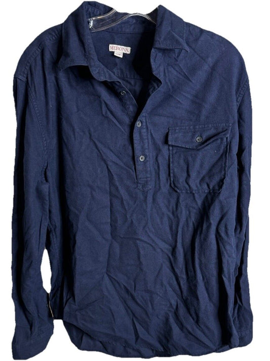 Merona Cotton 3 button Long Sleeve shirt Size Large