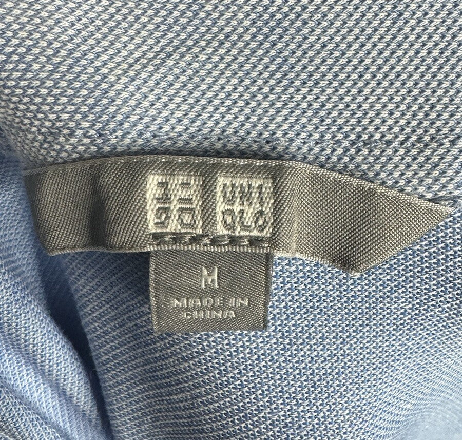 Uniqlo Polo Shirt Mens Size Medium Short Sleeve Collared Lightweight Preppy READ
