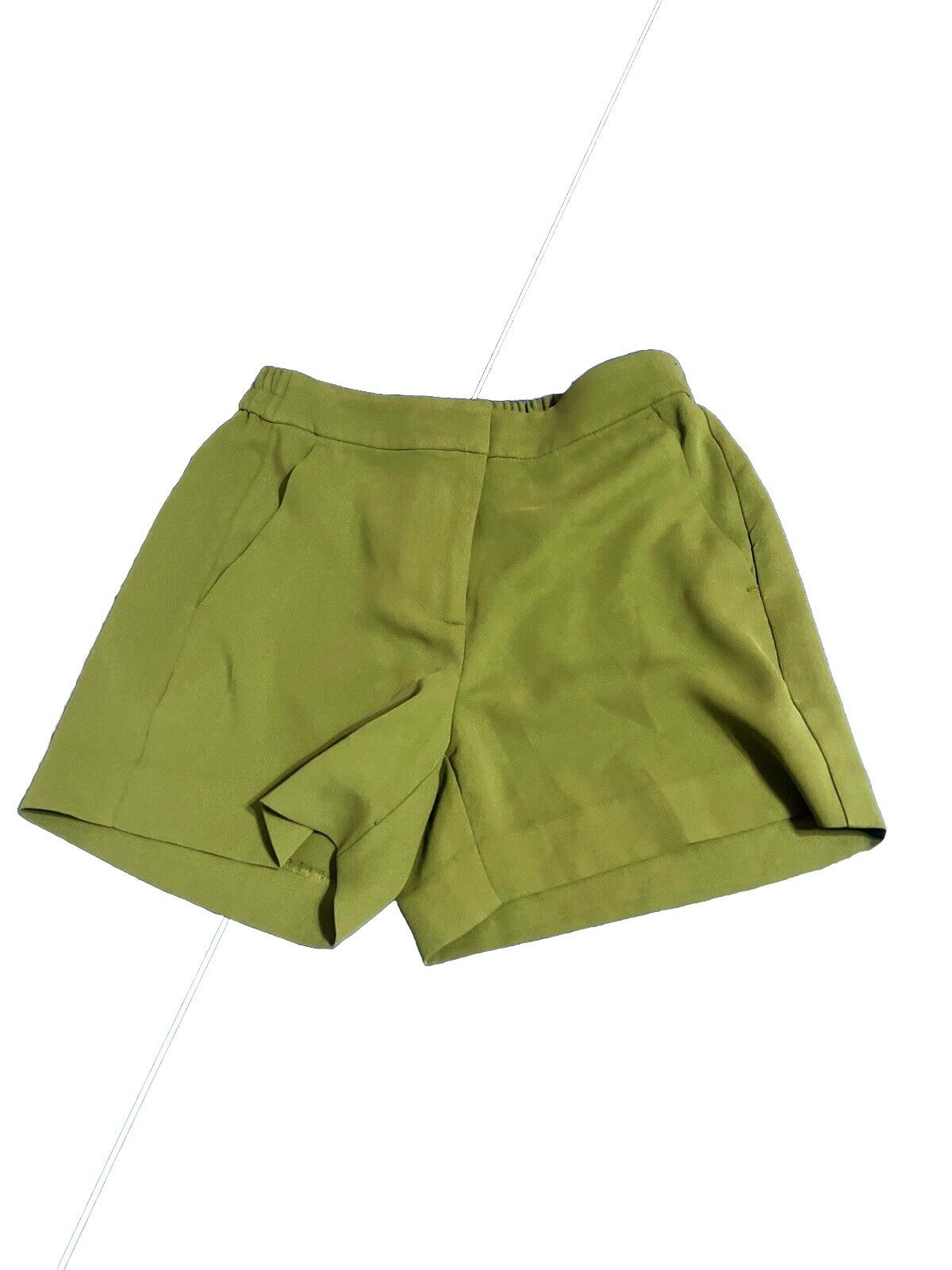 J. Crew Women 2 Wool Blend Green Elastic Waist Shorts Inseam4