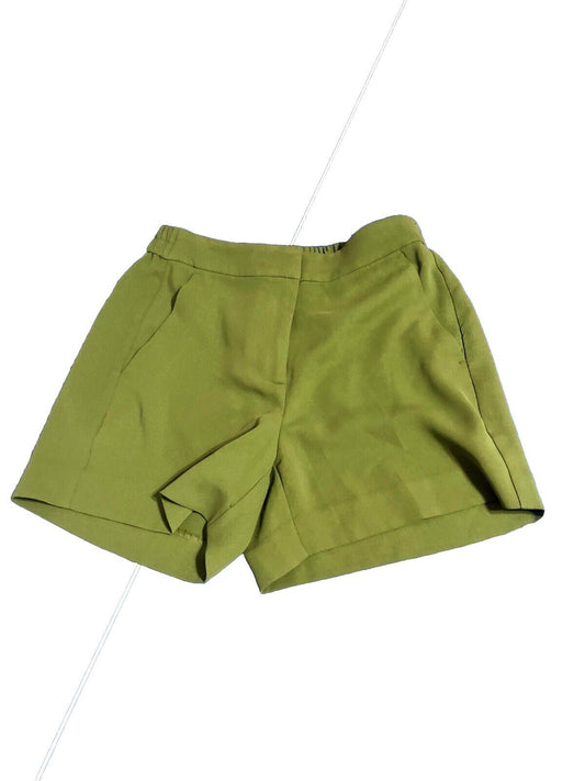 J. Crew Women 2 Wool Blend Green Elastic Waist Shorts Inseam4
