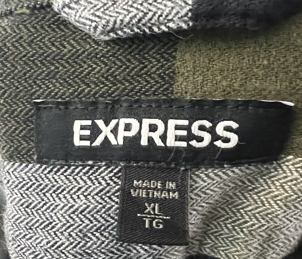 Express Modern Fit Long Sleeve Cotton Button Down -Plaid - Men's Size XL