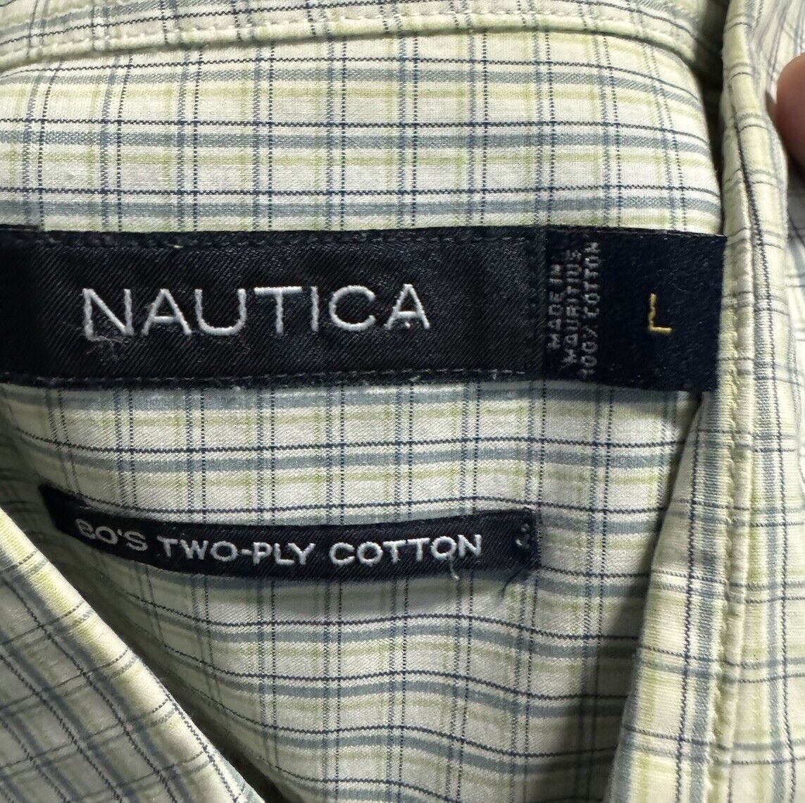 Nautica Mens Oxford Shirt Large Button Down Short Sleeve