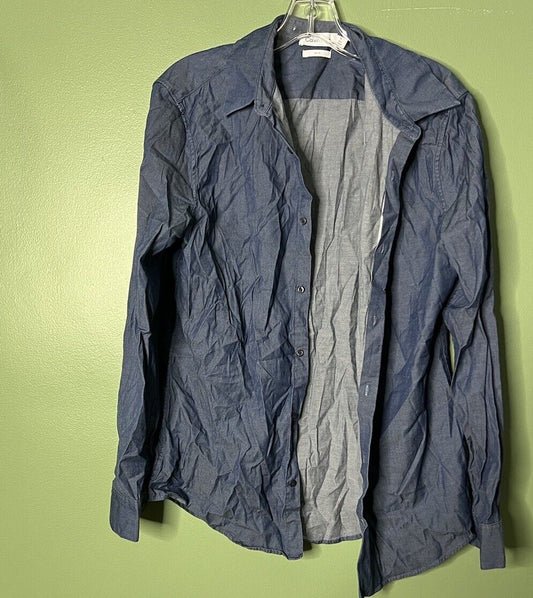 Calvin Klein Button Down Mens Shirt Slim Fit Size Large