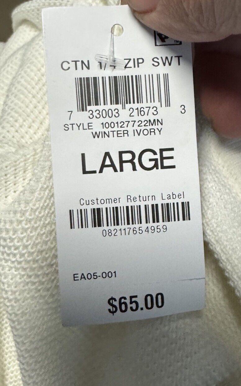 MSRP $60 Club Room Men's Quarter Zip French Rib Pullover  Sweater SZ Large