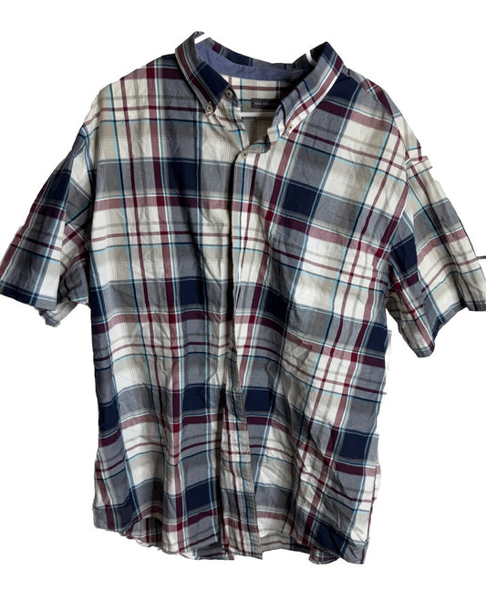 Van Heusen Mens Wrinkle Free Short Sleeve Dress Shirt Size XL