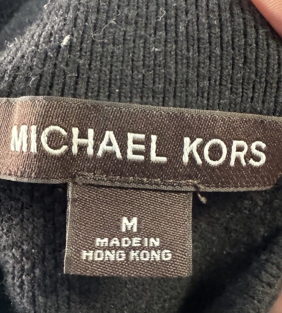 Michael Kors Mens Cotton Blend Knit 1/4 Zip Pullover Sweater Size M