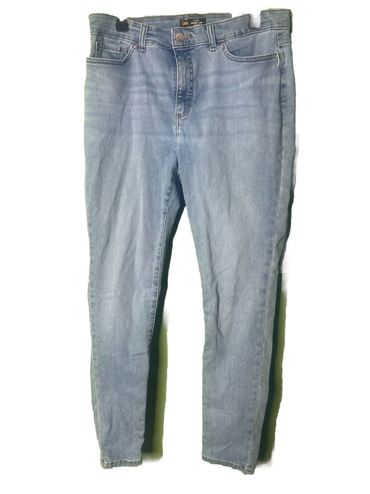 Lee Women's Size 14 Blue Slim Fit Skinny Leg Mid Rise Stretch Denim Jeans