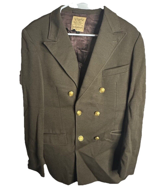John Alexander Blazer Men's 38 Brown Solid Wool Three Button Cashmere