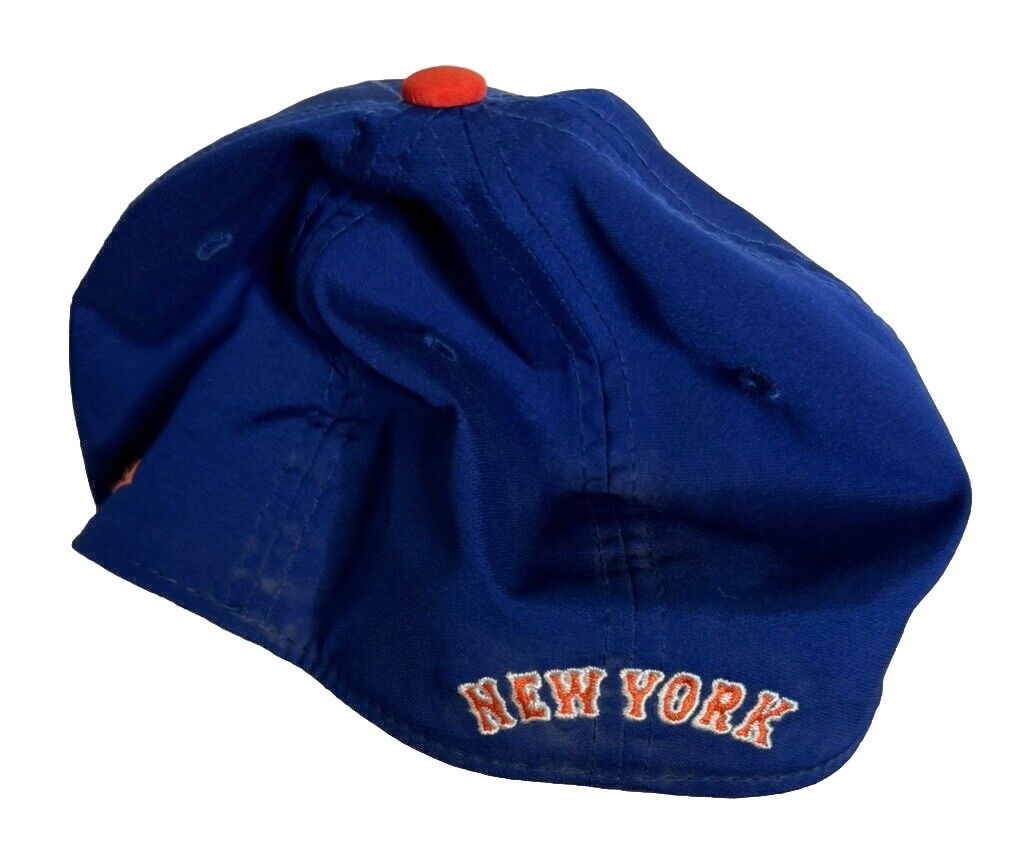 New York Mets Hat Mens Small/Medium New Era Blue Logo Fitted MLB Baseball Cap
