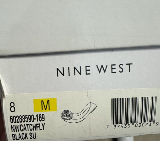 Nine West Flats Womens 8M 8 M Shiny Black Circle Metal Ring Open Side Sexy