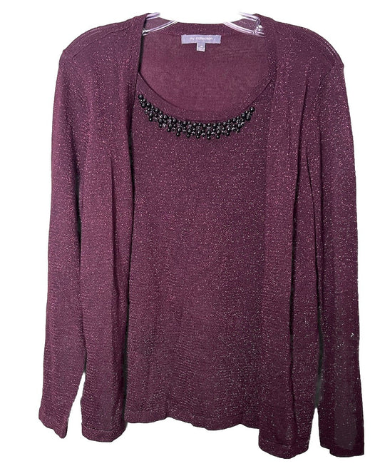 NY Collection Shirt  Long Sleeve Size M