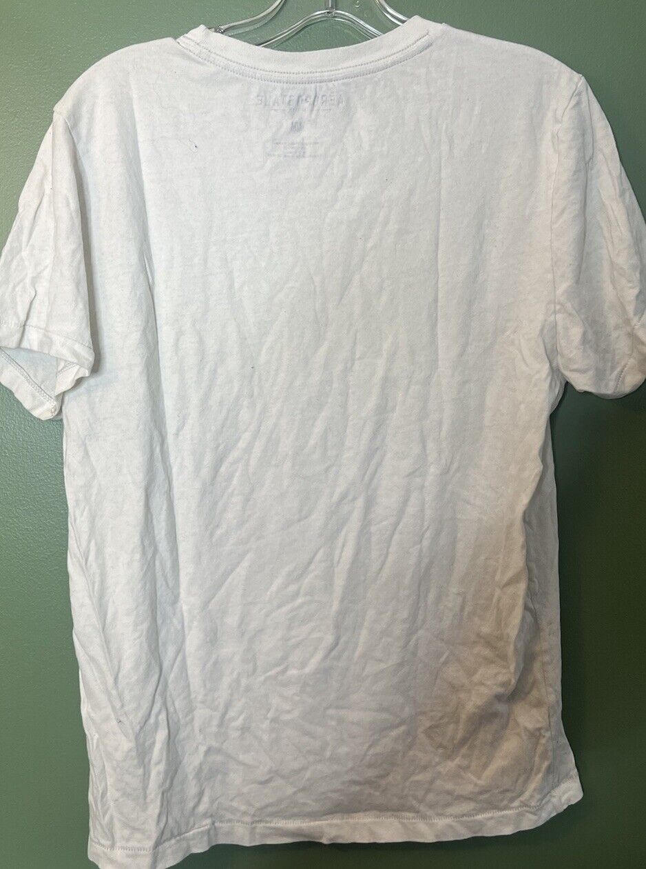 Aeropostale Mens T Shirt Gray Medium Graphic Short Sleeve Crew Neck Cotton Blend